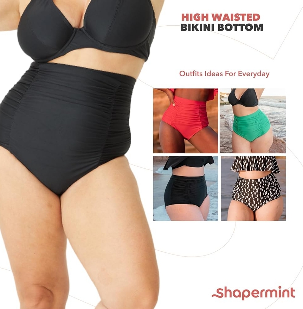 High-Waisted Black Swim Bottom - Picture 3 of 3